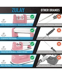 Premium Quality Knife Sharpener for Straight and Serrated Knives Stainless Steel Ceramic and Tungsten