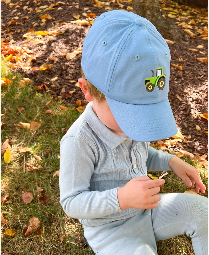 Bits & Bows Boys Tractor Baseball Hat Blue