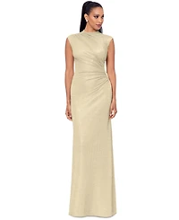 Betsy & Adam Women's Metallic Ruched Gown
