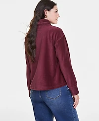 On 34th Women's Ribbed Velour Turtleneck Top, Created for Macy's