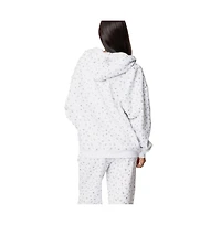 Edikted Womens Bouquet Oversized Zip Up Hoodie