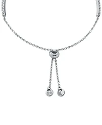 Michael Kors Sterling Silver Pave Mixed Cut Slider Bracelet