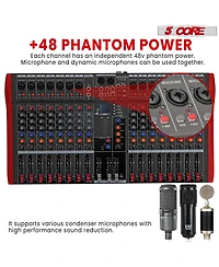 5 Core Audio Mixer 16 Channel Dj Controller Professional Sound Board Bluetooth Usb Mx 16CH