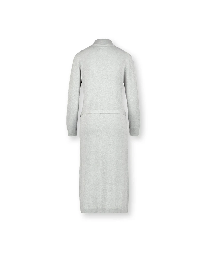 Hope & Henry Womens' Mock Neck Sweater Dress with Button Detail