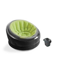 Intex Empire Lime Green Inflatable Blow Up Lounge Dorm Camping Chair & Air Pump