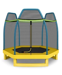 Costway 7FT Kids Trampoline W/Safety Enclosure Net Spring Pad