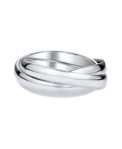Bling Jewelry Silver Ring: Simple Dome Russian Triple Rolling Band Sterling