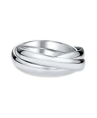 Bling Jewelry Silver Ring: Simple Dome Russian Triple Rolling Band Sterling