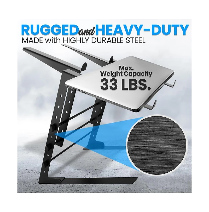 Pyle Dual Device Laptop Stand - Universal Dj Mixing Workstation
