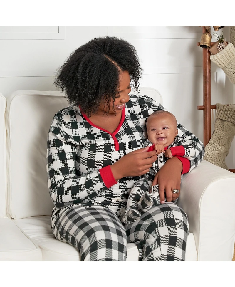 Gerber Baby Girls Holiday Family Pajamas Neutral One Piece Footed