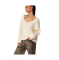Edikted Women's Inga Oversized Cable Knit Sweater