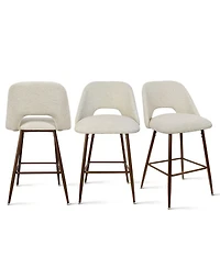 26 Inches Counter Height Stools Set Of 3 with Metal Legs-Maison Boucle