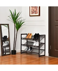 Tier Shoe Rack Adjustable to Flat Slant Shoe Organizer Holder Stand