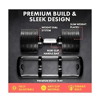 Squatz 70 Lbs Adjustable Dumbbell Weight Set With Anti-Slip Metal Handle