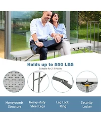 2PCS 6 Ft Portable Folding Bench Outdoor Picnic Bench 550 lbs Limited for Dining