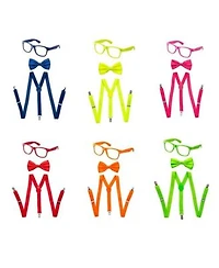 Dress Up America Suspender Bow Tie Accessory Set Toddlers Girls Boys