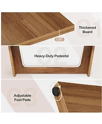 Tribesigns 70.87-Inch Executive Computer Desk: Large Home Office Desk with Solid Wooden Pedestal, Industrial Wood Study Writing Table, Workstation Bus