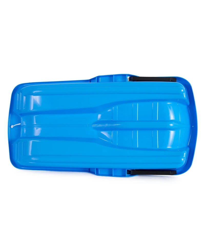 Slippery Racer Downhill Thunder Kids Toddler Plastic Toboggan Snow Sled, Blue