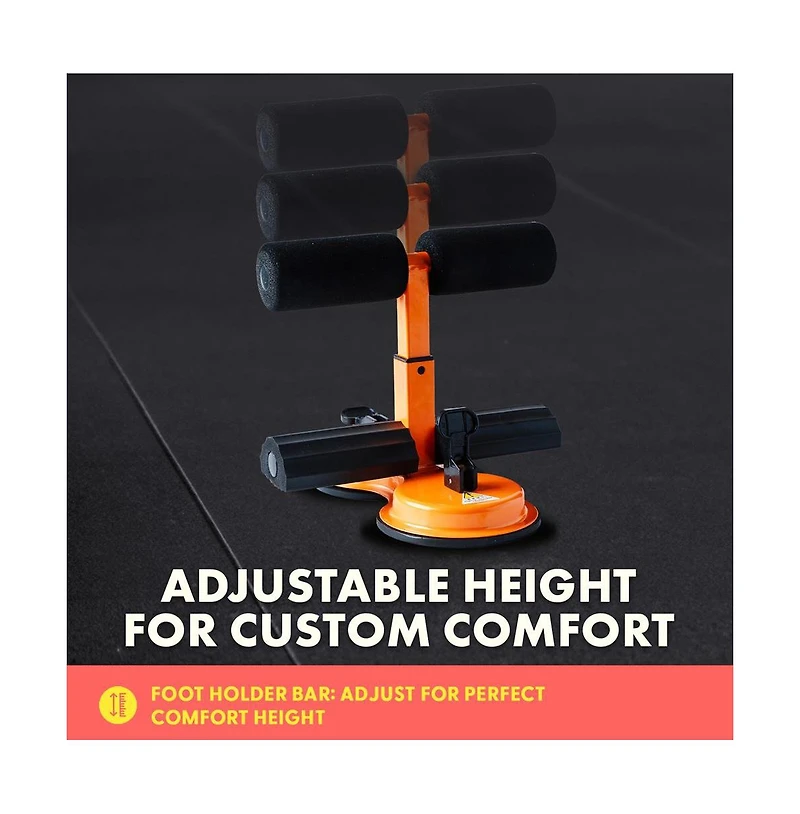 Squatz Abs Master Sit-Up Bar With Double Suction Cup for Abdominal Exercises