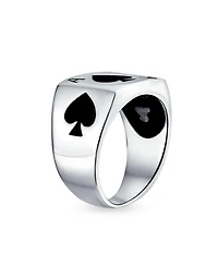 Bling Jewelry Lucky Las Vegas Gambler Ace Of Spade Ring .925 Sterling Silver