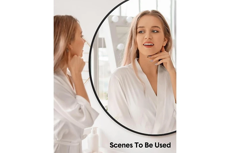 Gaomon 30 inchRound Mirror for Wall, Black Metal Frame Circle Mirror, Round Bathroom Mirror for Wall Decor, Round Wall Mirror for Entryway, Vanity, Be