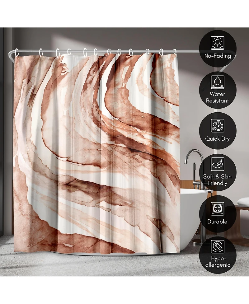 Abstract Shower Curtain Gulf by Pi Creative Art - Black