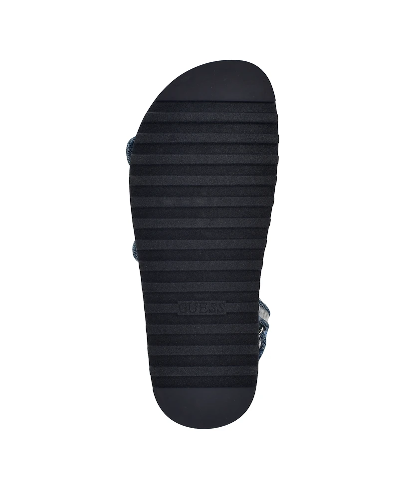 Guess Women's Frella Two Band Embellished Footbed Sandals
