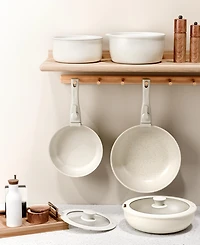 Sugift 18-Piece Non-Stick Cookware Set with Silicone Tools, Detachable Handles