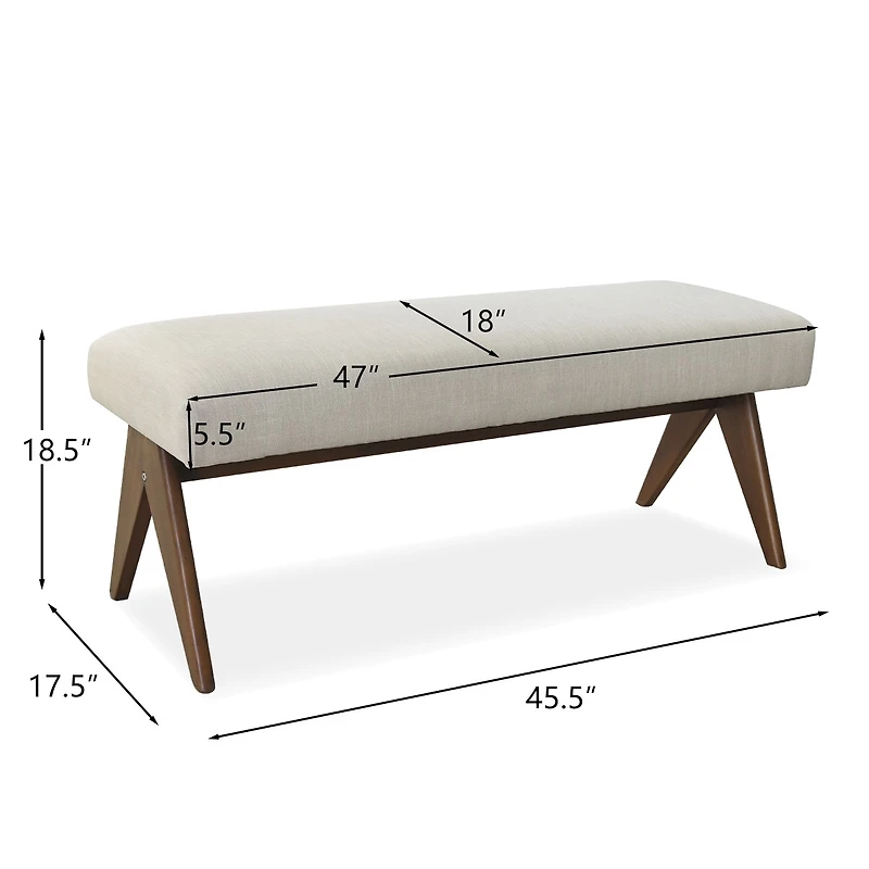 Breakfast Nook Bench Cushioned Dining with V-Shaped Legs,Dining Table Seat Restaurant Banquette Seating-Maison Boucle