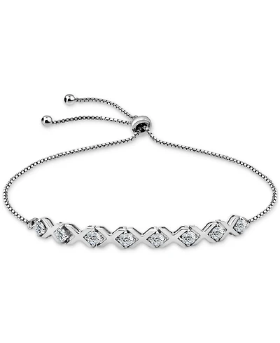Giani Bernini Cubic Zirconia Xo Bolo Bracelet, Created for Macy's