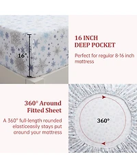 gaomon 4 Pieces Christmas Cotton Flannel Bedding Sheet Set