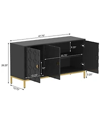Freestanding Storage Cabinet 3-Door Accent