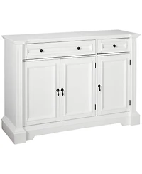 Kings Brand Furniture White Finish Wood Buffet Breakfront Cabinet Console Table With Storage, Drawers, Shelves