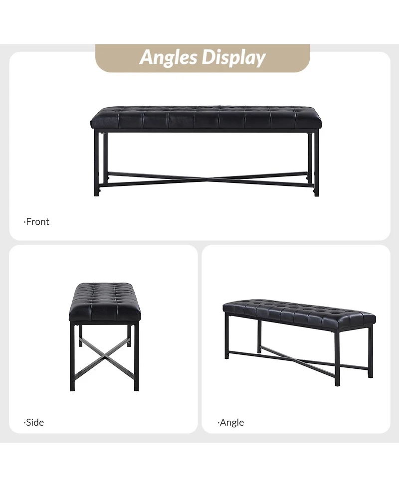 Hulala Home Eberhard Modern Upholstered Flip Top Storage Bench with Button-Tufted