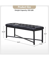 Hulala Home Eberhard Modern Upholstered Flip Top Storage Bench with Button-Tufted