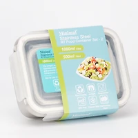 Minimal Rt Stainless Steel Containers Set of 2