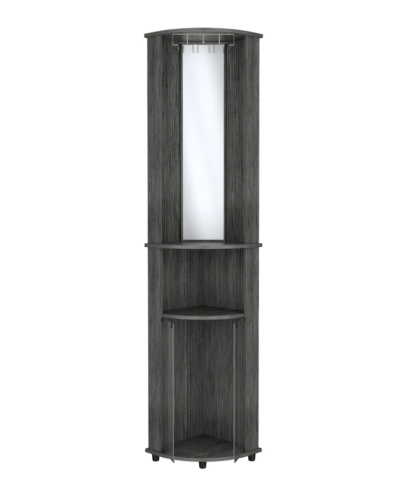 Nashville Corner Bar Cabinet Unit with Wine Glass Rack and Lower Cabinet