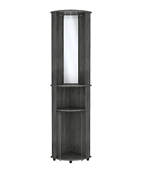 Nashville Corner Bar Cabinet Unit with Wine Glass Rack and Lower Cabinet