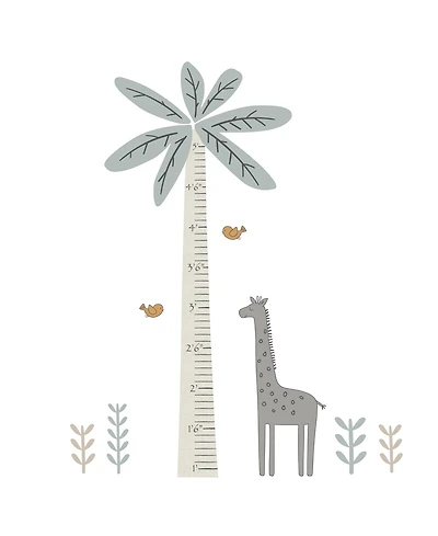 Lambs & Ivy Jungle Adventure Tree with Giraffe Wall Decal Kids Growth Chart