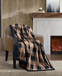 Eddie Bauer Plaid Cotton Yarn Dye Flannel Reversible Throw, 60" x 50"