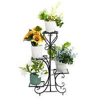 Unho 4 Tier Plant Stand Outdoor Garden Metal Flower Display Rack Shelf Home Decor