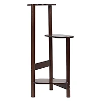 Unho 3 Tier Bamboo Wood Tall Corner Plant Rack Garden Flower Pot Holder for Balcony