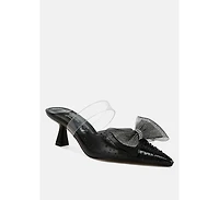Freja Embellished Bow Kitten Heels