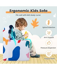 Kids Sofa Chair Foam Filled Armchair Dinosaur Toddler Couch with Cover & Pillow