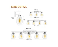 gaomon 5 Light Bathroom Light Fixtures Chrome with Hammered Glass Shade, Vanity Lighting Fixtures Over Mirror Wall Mount E26 Socket for Hallway Kitche