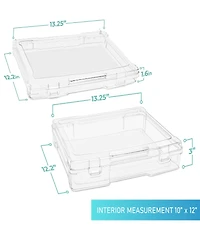 Sorbus 9-Piece Variety Pack Hanging File Organizer Bin Clear Plastic Stackable for Document Storage