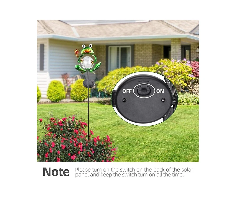 gaomon Frog Solar Lights Outdoor Garden Decorative, Solar Frog Outdoor Decor for Garden, Auto On/Off Solar Powered Stake Lights for Christmas Pathway