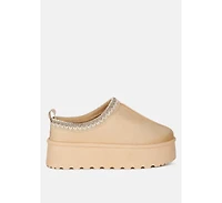 Struter Embroidered Platform Fur Classic Slip-On