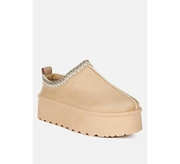 Struter Embroidered Platform Fur Classic Slip-On