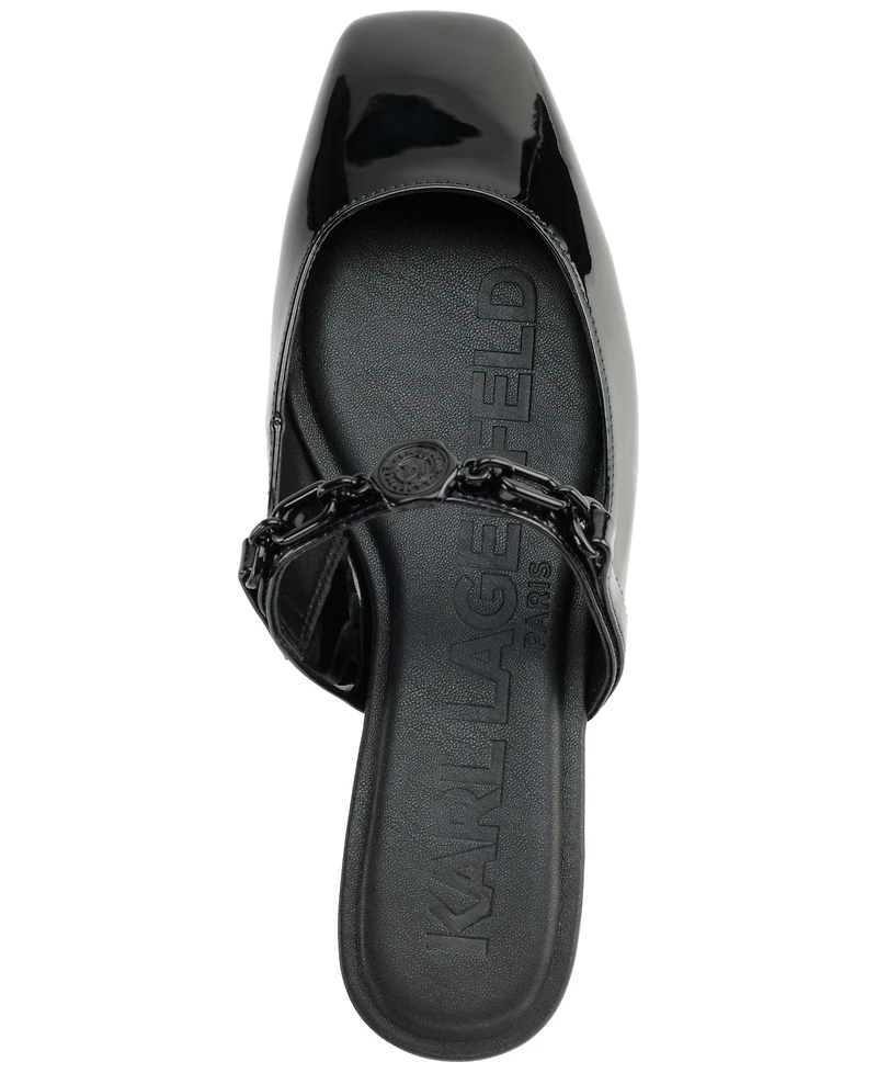 Karl Lagerfeld Paris Women's Zilla Square Toe Mule Flats